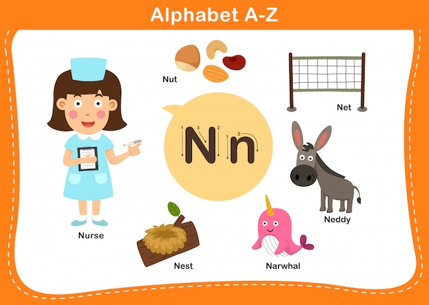 Alphabet letter n   illustration