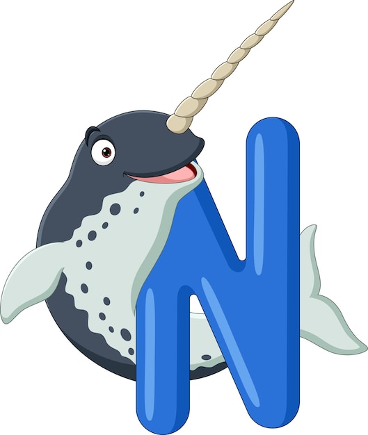 Alphabet letter N for Narwhal