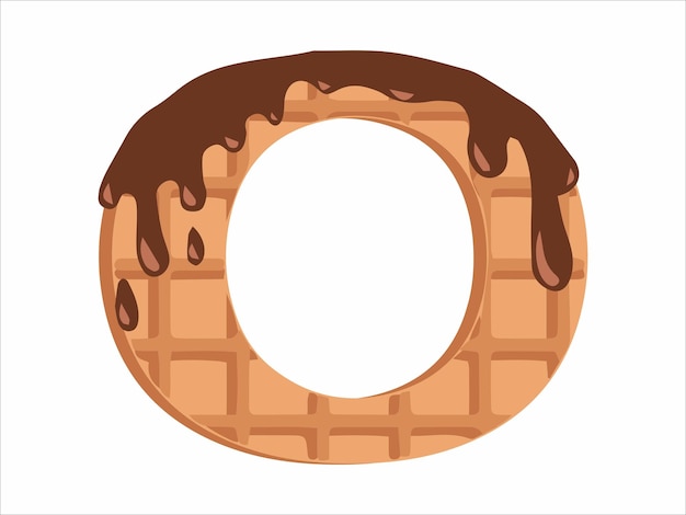 Alphabet Letter O with Chocolate Ice Cream Illustration