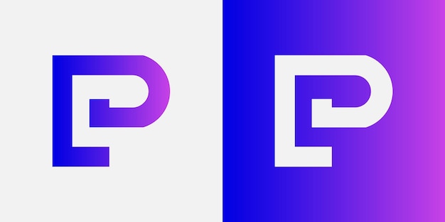 alphabet letter P monogram logo