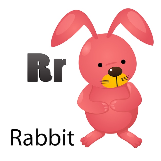 Alphabet letter r-rabbit