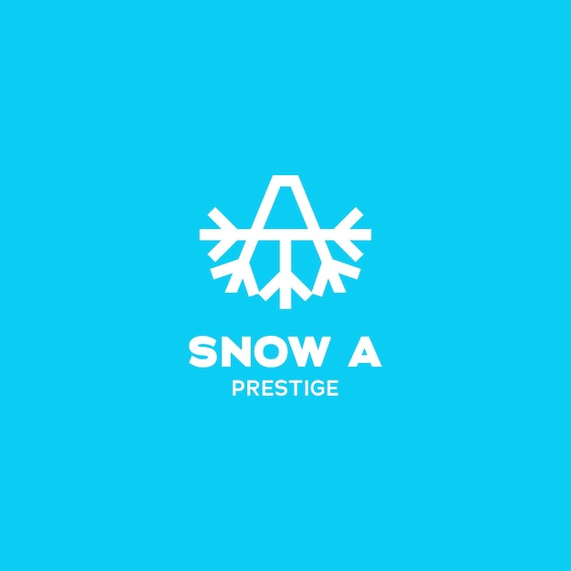 Alphabet Letter A Snow Logo