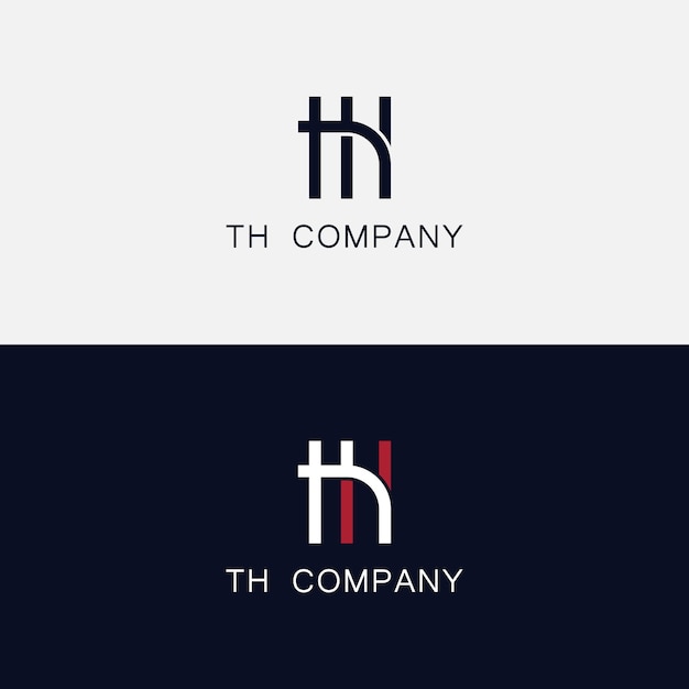 アルファベットの文字 TH HT モノグラム ロゴのベクトルテンプレート 最初ベースの最小フラットアイコンベクトル