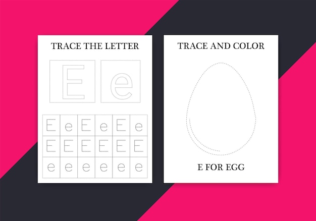 Alphabet letter tracing activity worksheet for kids template