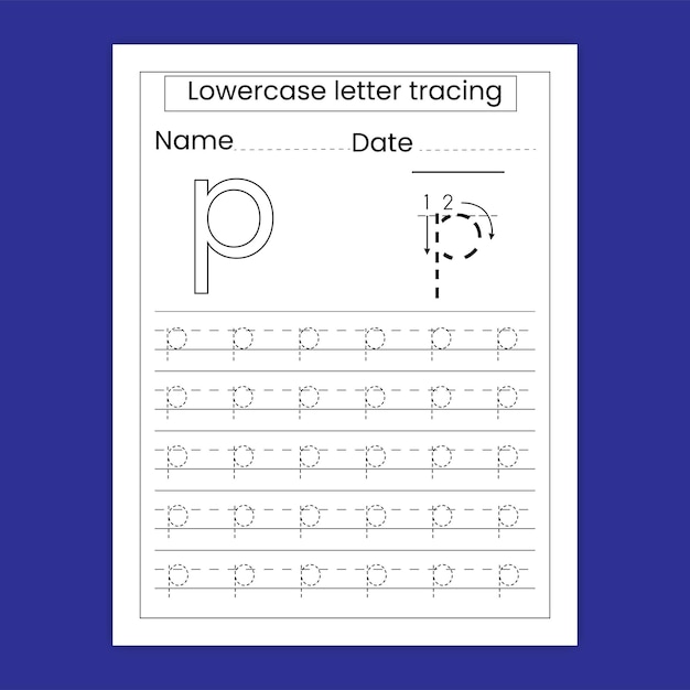 Alphabet letter tracing worksheet for kids