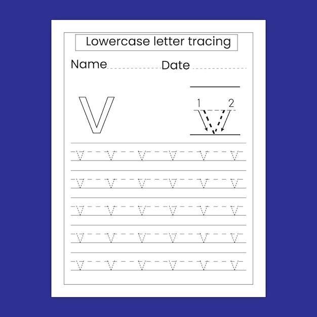 Alphabet letter tracing worksheet for kids