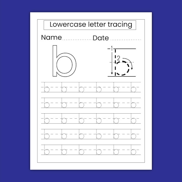 Alphabet letter tracing worksheet for kids