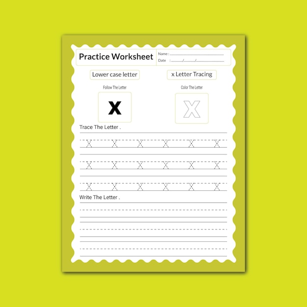 Alphabet letter tracing worksheet for kids