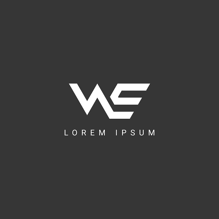 Vector 알파 글자 we ew 아이콘 로고 터 기호