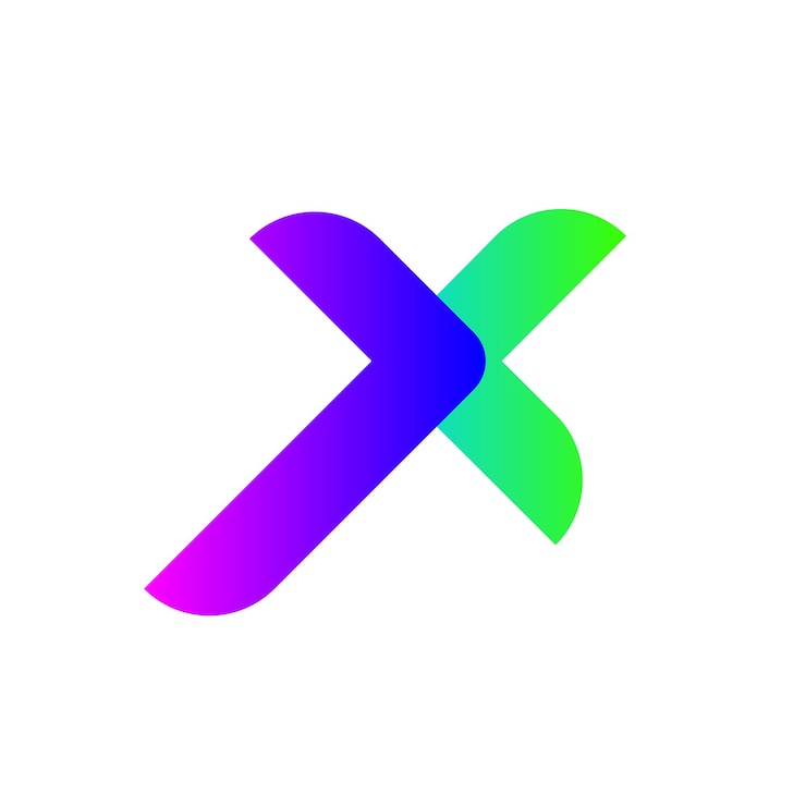 Vector alphabet letter x gradient logo icon symbol vector illustration eps