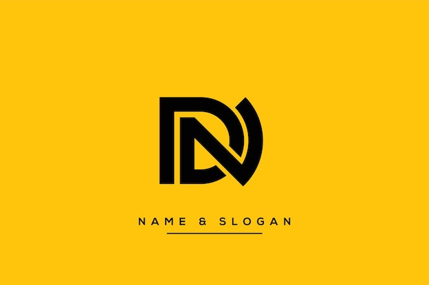 Буквы алфавита DN ND логотип вектор значок