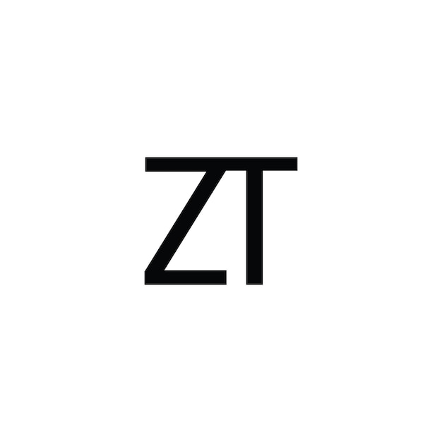 Vector alphabet letters icon logo zt monogram