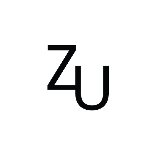 알파벳 문자 아이콘 로고 ZU 모노그램