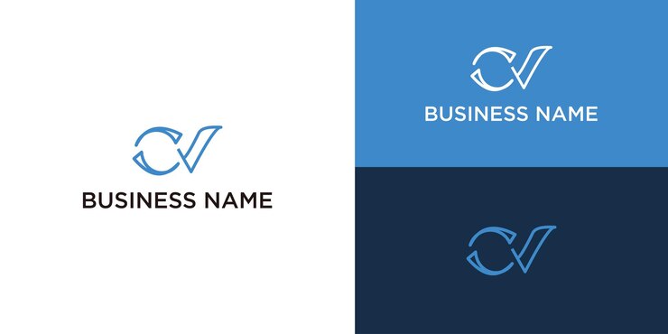 Vector alphabet letters initials monogram logo cv cv initial cv letter