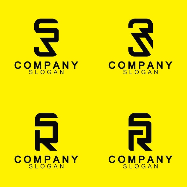 Vettore lettere dell'alfabeto iniziali logo del monogramma sr o rs disegno dell'icona