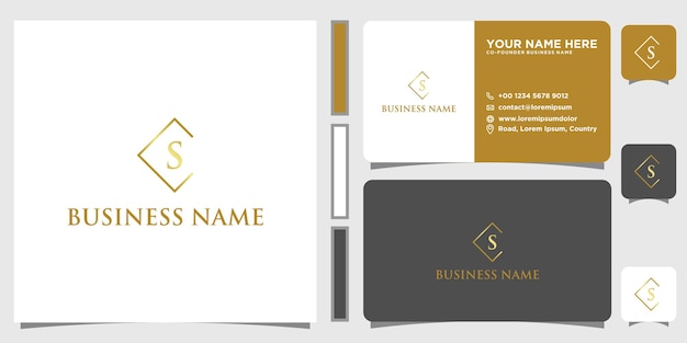 Alphabet letters initials monogram S logo with business card design Premium Vector