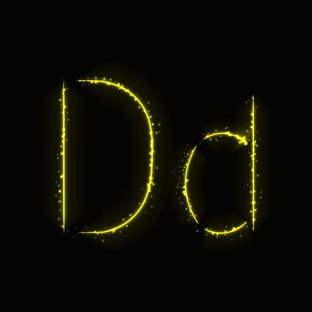 Vector alphabet letters of lights