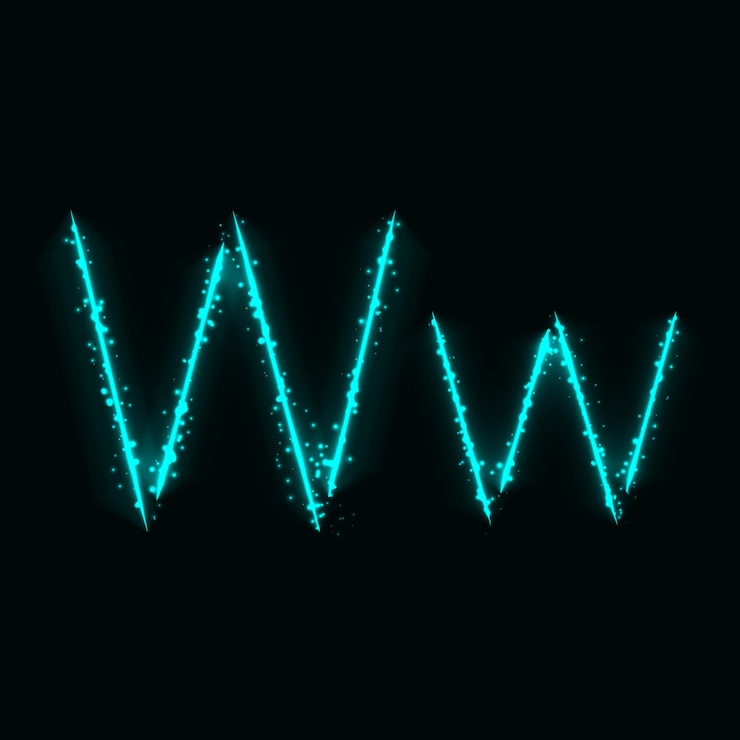 Vector alphabet letters of lights