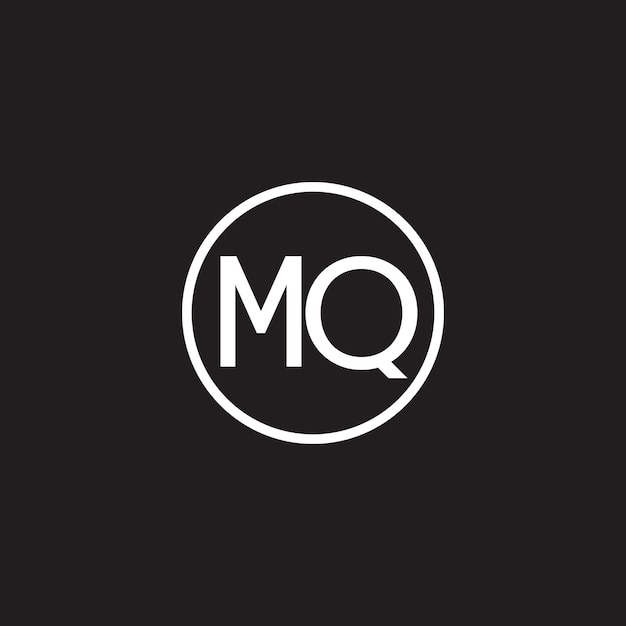 Vettore logo delle lettere dell'alfabeto mq qm m e q