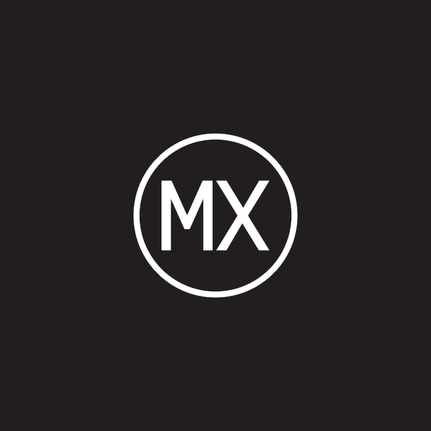 アルファベットの文字のロゴ MX XM MとX