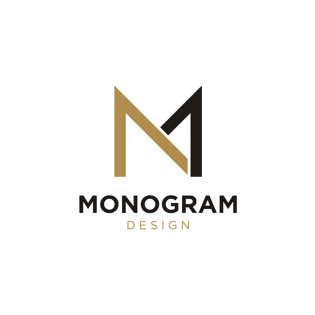 Алфавитные буквы логотип монограммы MN или NM