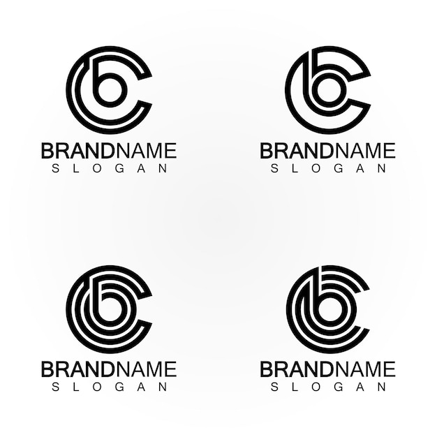 Alphabet letters monogram logo CBBCB and C elegant and Professional letter icon design