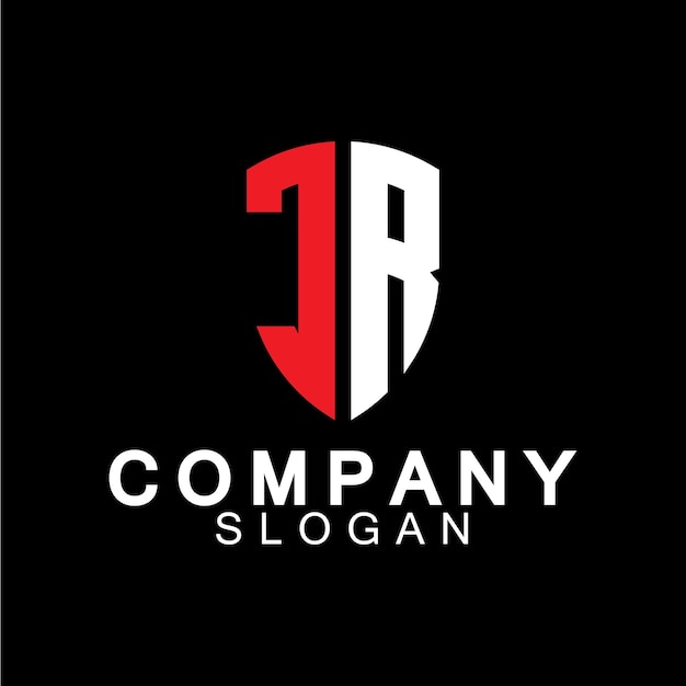 Design del logo aziendale alphabet letters rj o jr