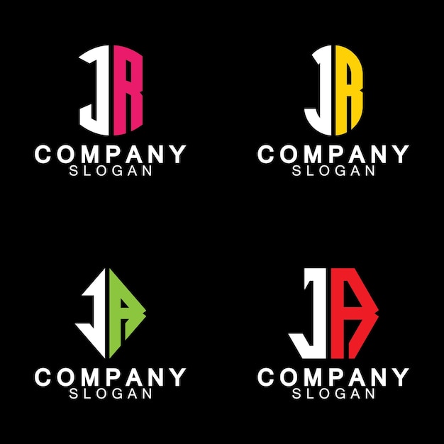 Alphabet Letters RJ or JR business logo design