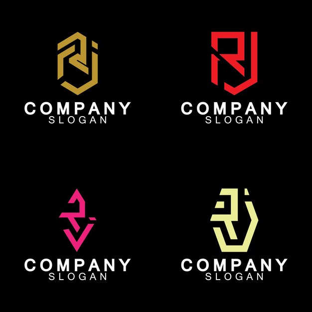 Alphabet Letters RJ or JR business logo design