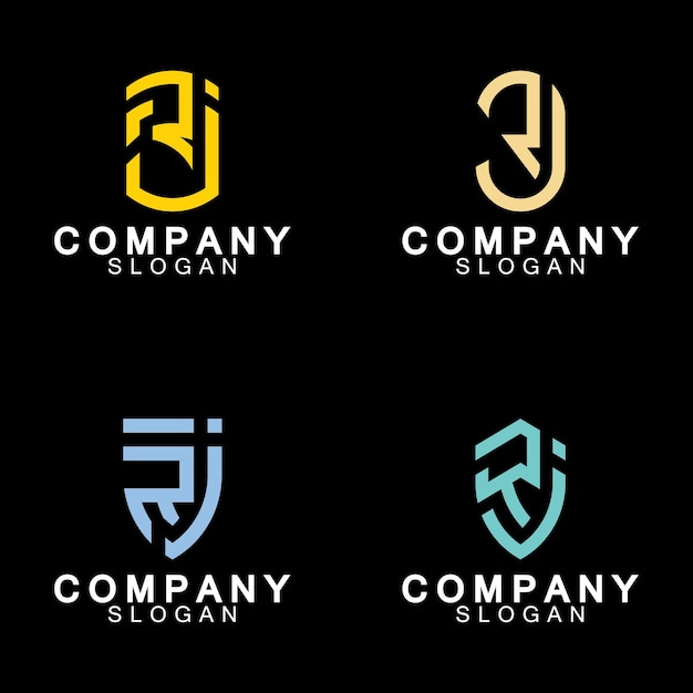 Alphabet Letters RJ or JR business logo design