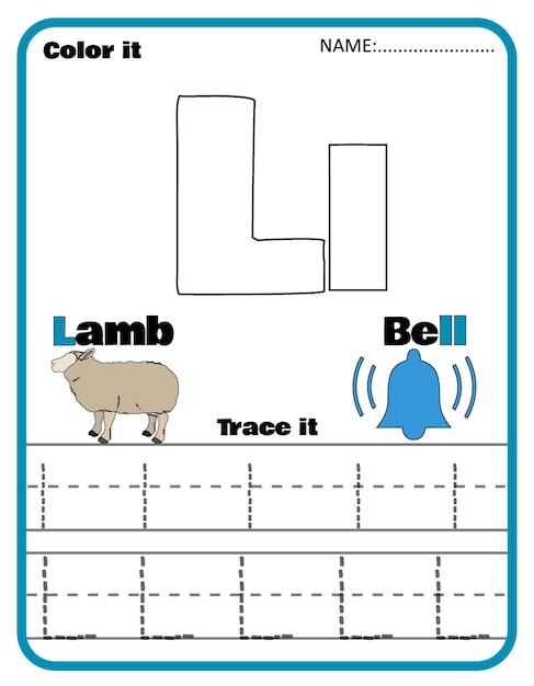 Alphabet letters Tracing Developing children skills for writing and tracing ABC English vocabulary