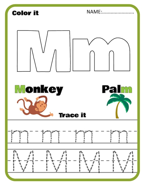 Alphabet letters Tracing Developing children skills for writing and tracing ABC English vocabulary