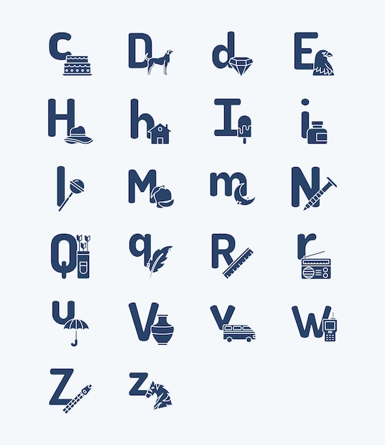 Vector alphabet letters vector illustration