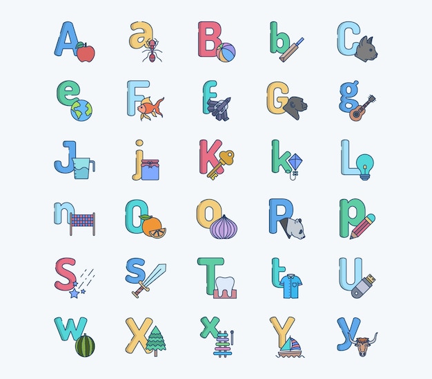 Vector alphabet letters vector illustration