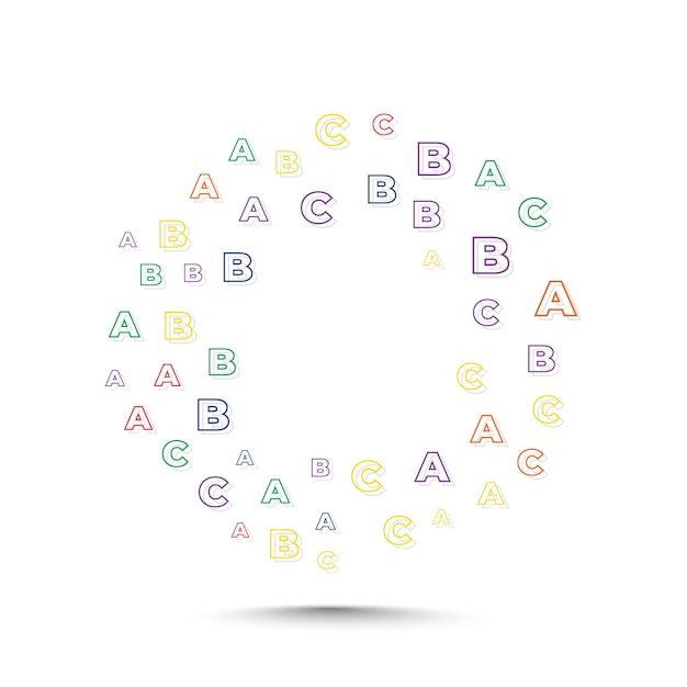 Modello di progettazione del logo alfabetico con lettere abc