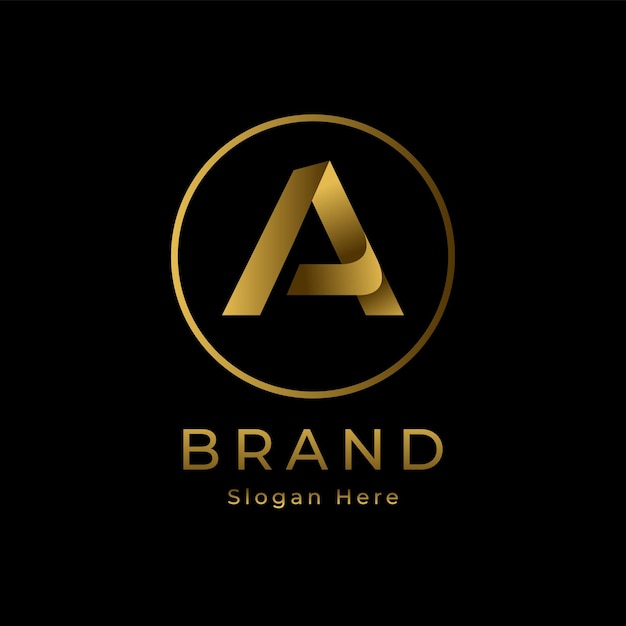 Alphabet luxury gold gradient logo