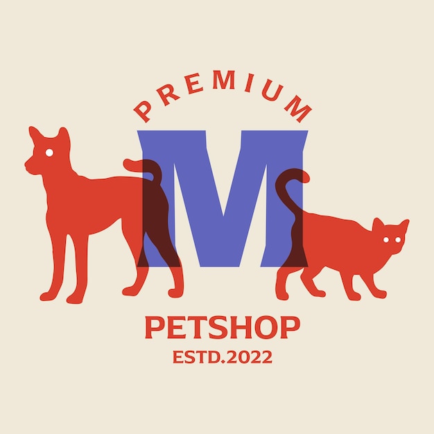 알파벳 M Petshop 로고