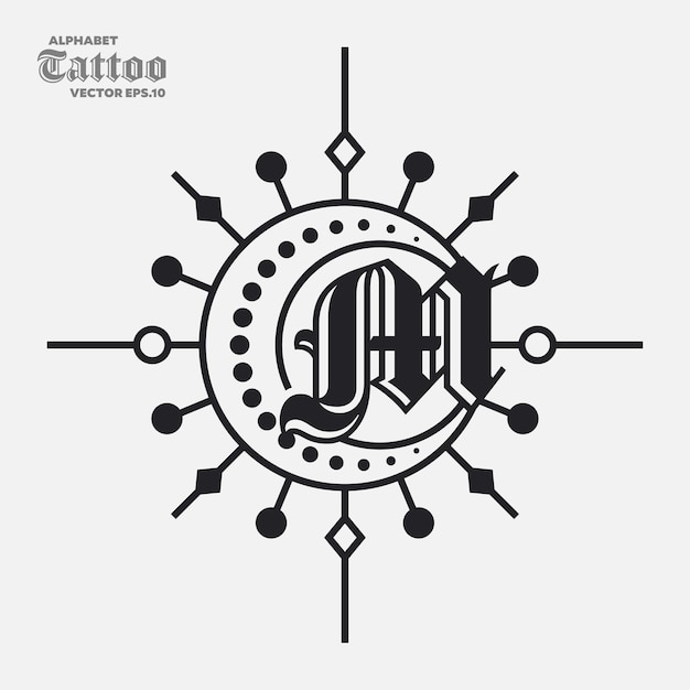 Alphabet M Tattoo Logo