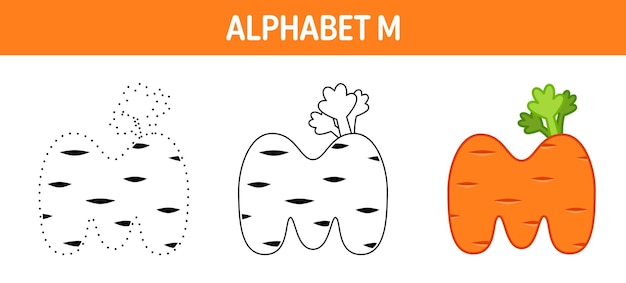 Алфавит м для рисования и раскраски для детей