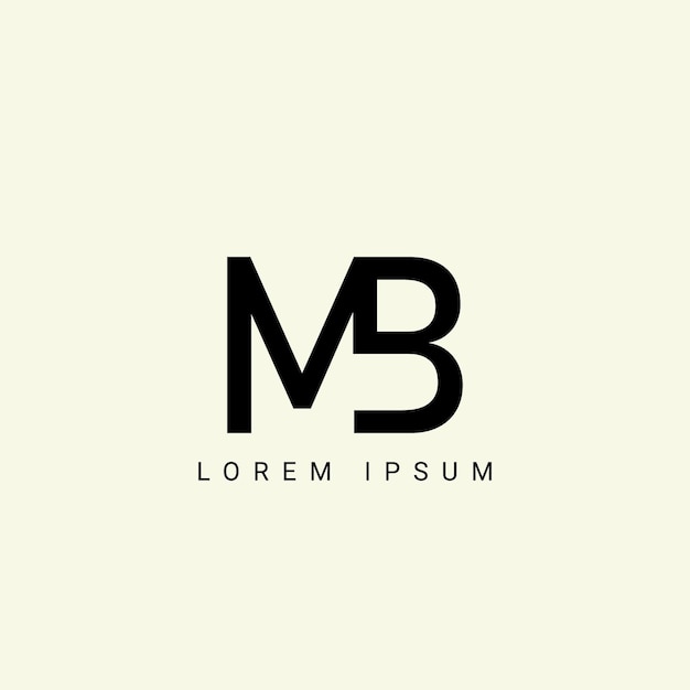 MB 알파 및 BM 일러스트레이션 모노그램 터 로고 템플릿