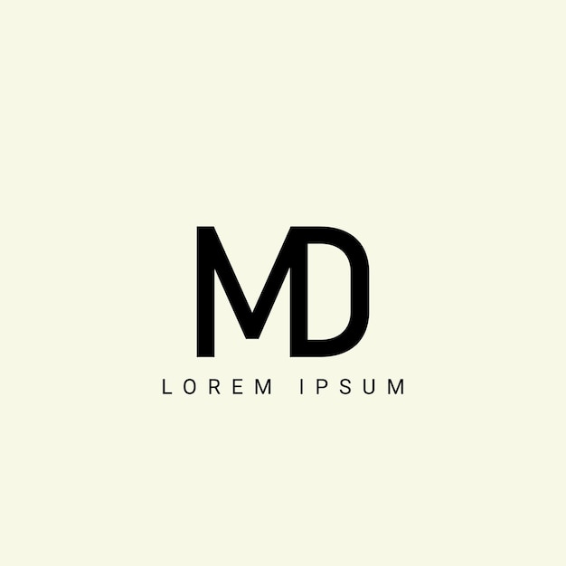 알파 MD 및 DM 일러스트레이션 모노그램 터 로고 템플릿