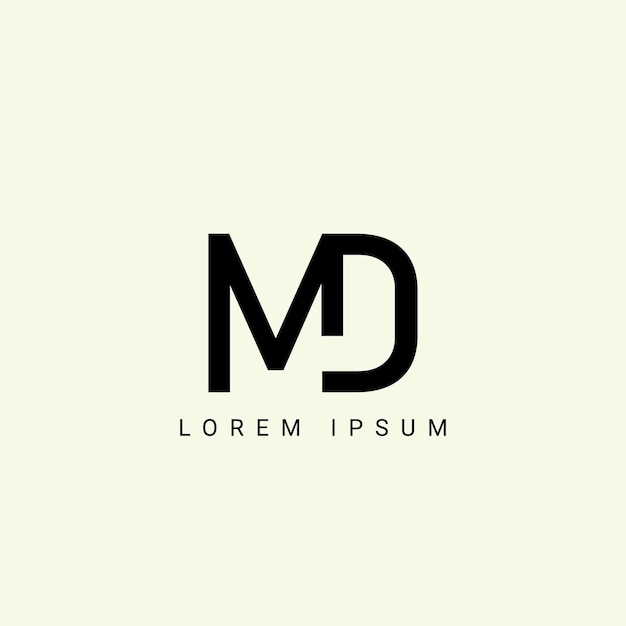 알파 MD 및 DM 일러스트레이션 모노그램 터 로고 템플릿