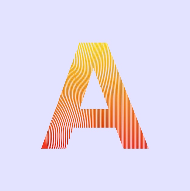 Alphabet a in mesh design premium vector illustration