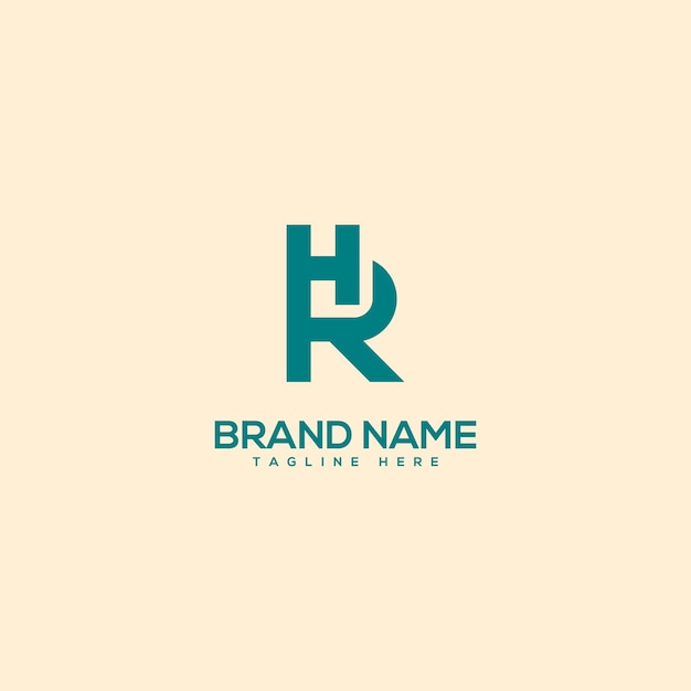 Vector alphabet modern unique letter rh hr logo design template vector