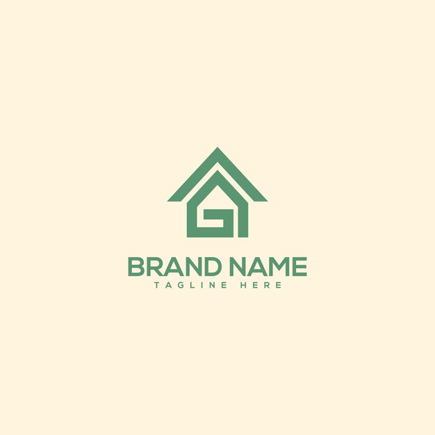 alphabet monogram letter g with real estate house logo design vector