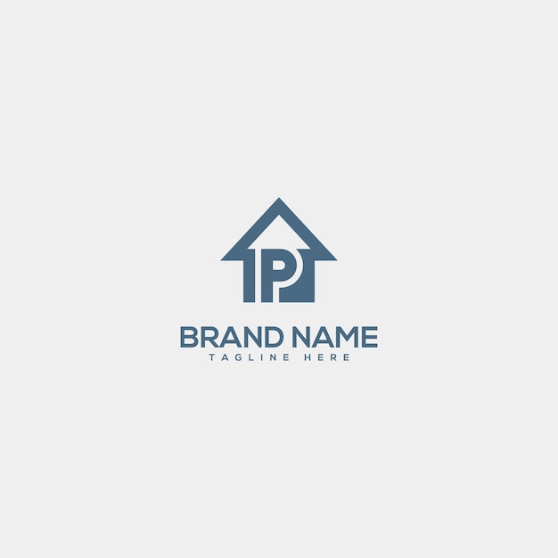 Alphabet monogram letter P with real estate house logo design vector