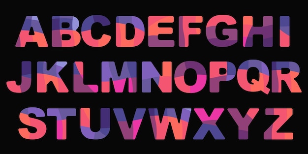 Vector alphabet multicolored abstract