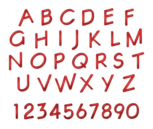 Vector alphabet, numbers, font isometry