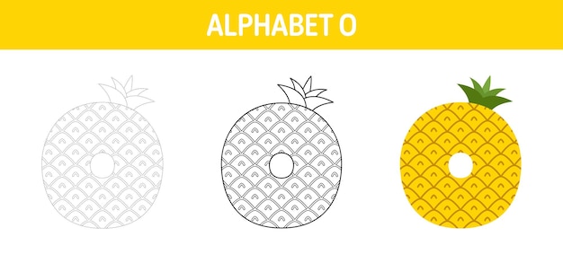 Alphabet o tracing and coloring worksheet for kids