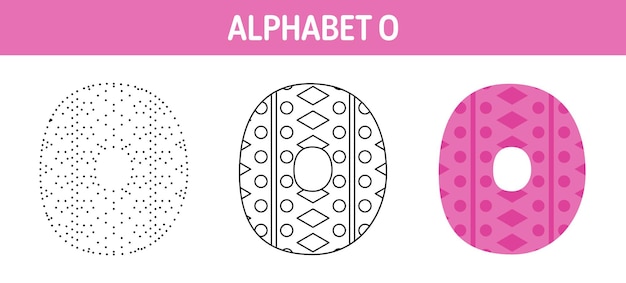 Alphabet O tracing and coloring worksheet for kids